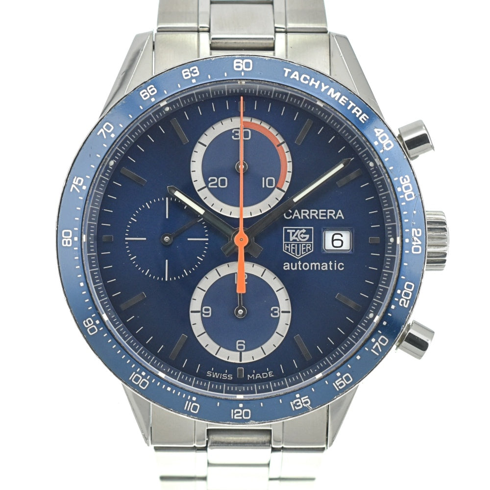 TAG HEUER Carrera CV2015 Chronograph Date see-through back blue Dial Automatic Men's
 Watch M#140502