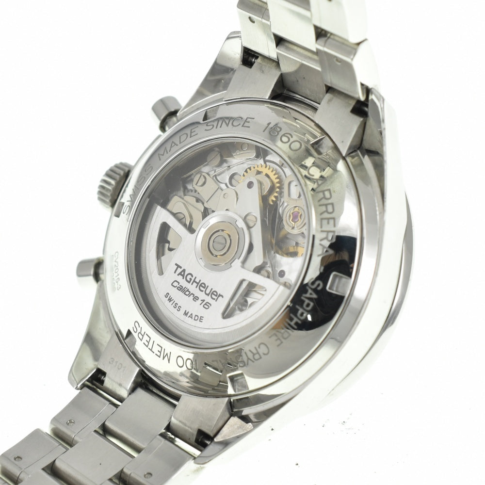 TAG HEUER Carrera CV2015 Chronograph Date see-through back blue Dial Automatic Men's
 Watch M#140502