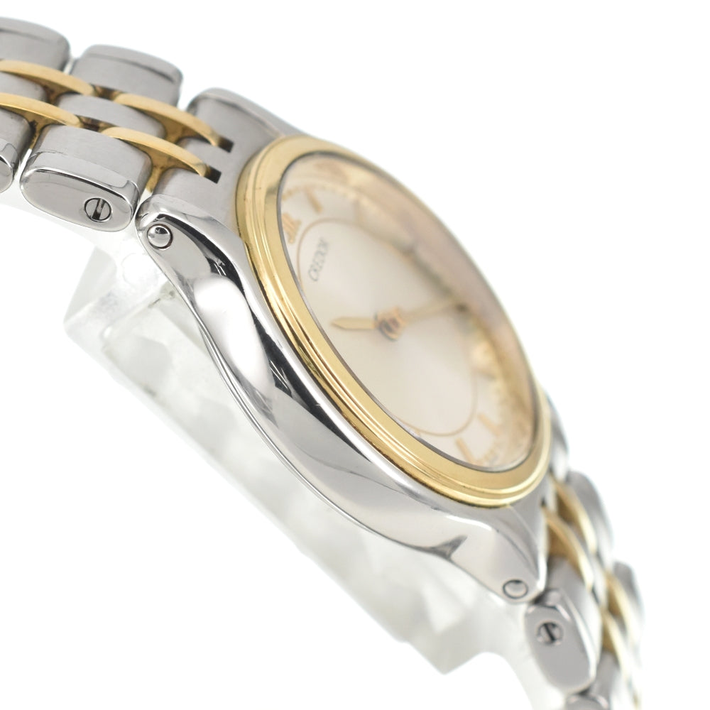 SEIKO CREDOR 7371-0040 K18 Bezel Silver Dial Quartz Ladies
 Watch Q#140509