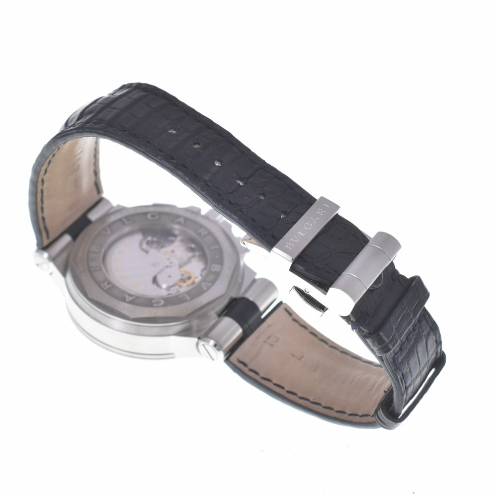 with paper BVLGARI Diagono Caribillo 303 DG42C3SWGLDCH K18WGBezel chronograph blue Dial Automatic Men's
 Watch O#140521