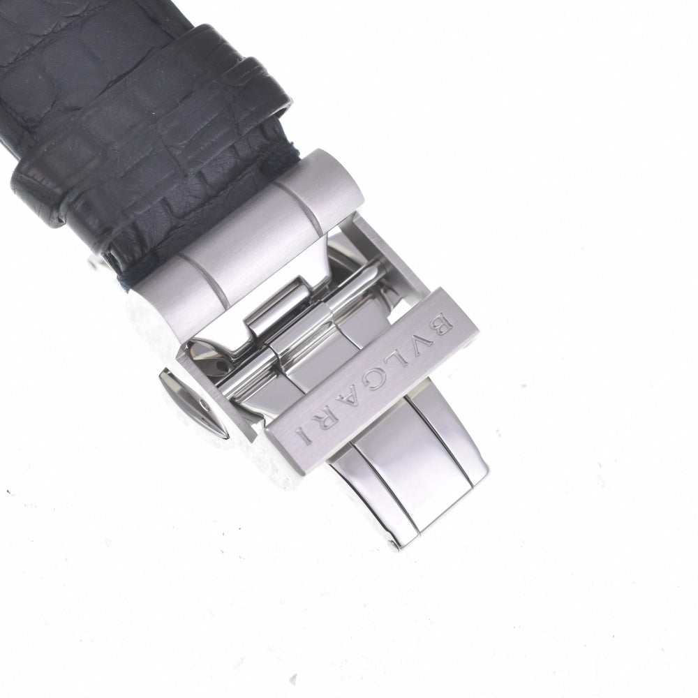 with paper BVLGARI Diagono Caribillo 303 DG42C3SWGLDCH K18WGBezel chronograph blue Dial Automatic Men's
 Watch O#140521