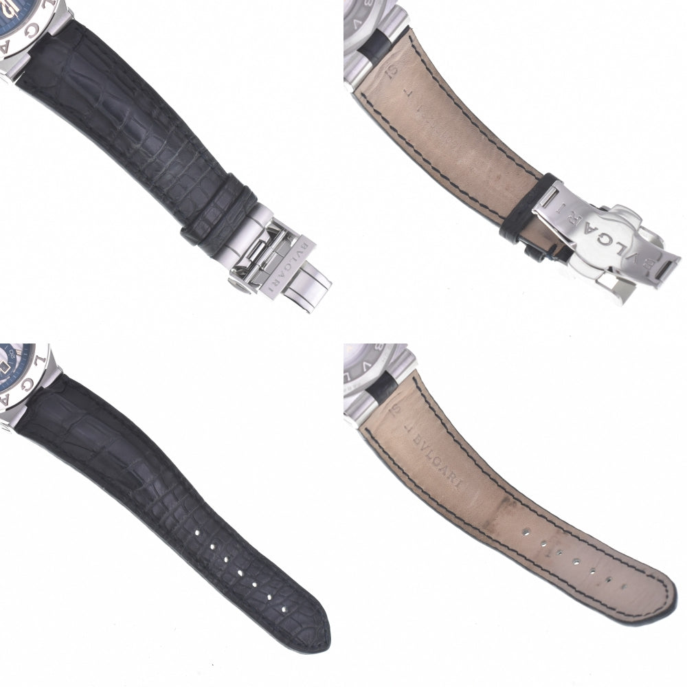 with paper BVLGARI Diagono Caribillo 303 DG42C3SWGLDCH K18WGBezel chronograph blue Dial Automatic Men's
 Watch O#140521