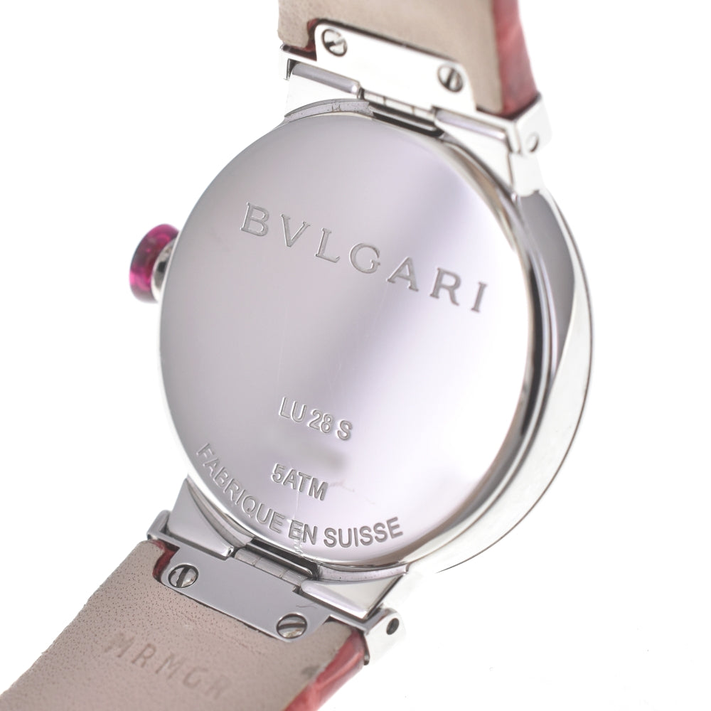 with paper BVLGARI Le chair LU28C2SL/12 12P diamond Pink shell Dial Quartz Ladies
 Watch N#140526