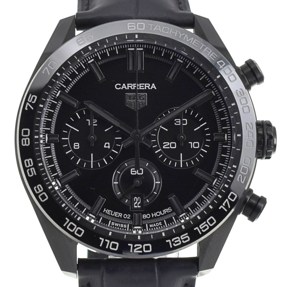 with paper TAG HEUER Carrera Caliber Heuer 02 Limited to 300 CBN2A1G Chronograph black Dial Automatic Men's
 Watch L#140527