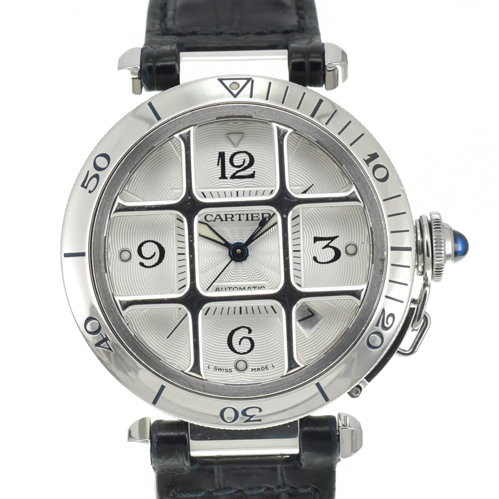 CARTIER Pasha 38 Grid W3104055 Date Silver Dial Automatic Men's
 Watch N#140534
