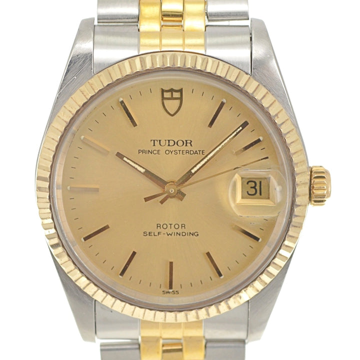 with paper TUDOR Prince Oyster Date 74033 YG Bezel gold Dial Automatic Men's
 Watch Q#140560