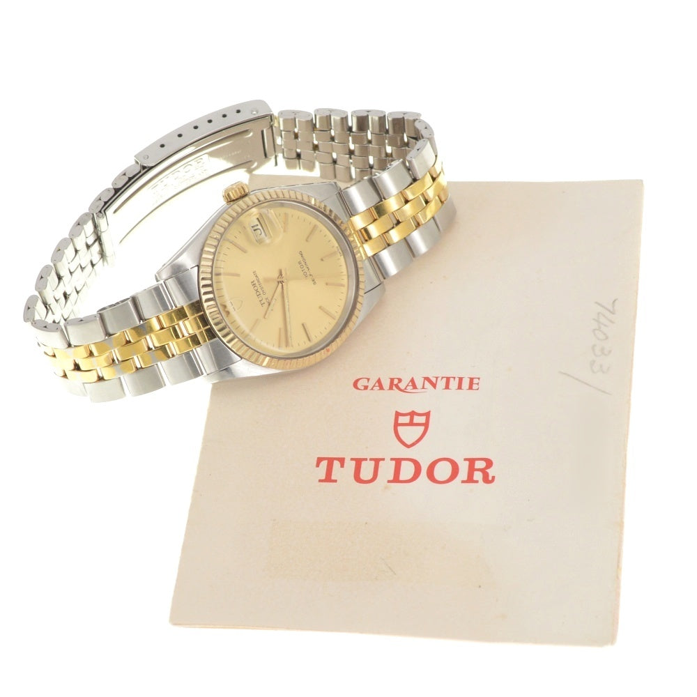 with paper TUDOR Prince Oyster Date 74033 YG Bezel gold Dial Automatic Men's
 Watch Q#140560