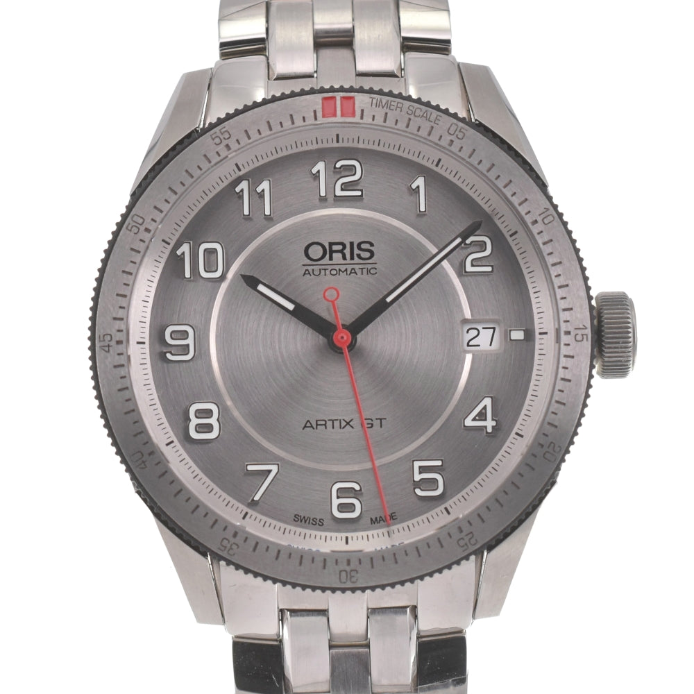 with paper ORIS Arts GT 733 7671 4461M see-through back Silver Dial Automatic Men's
 Watch L#140598