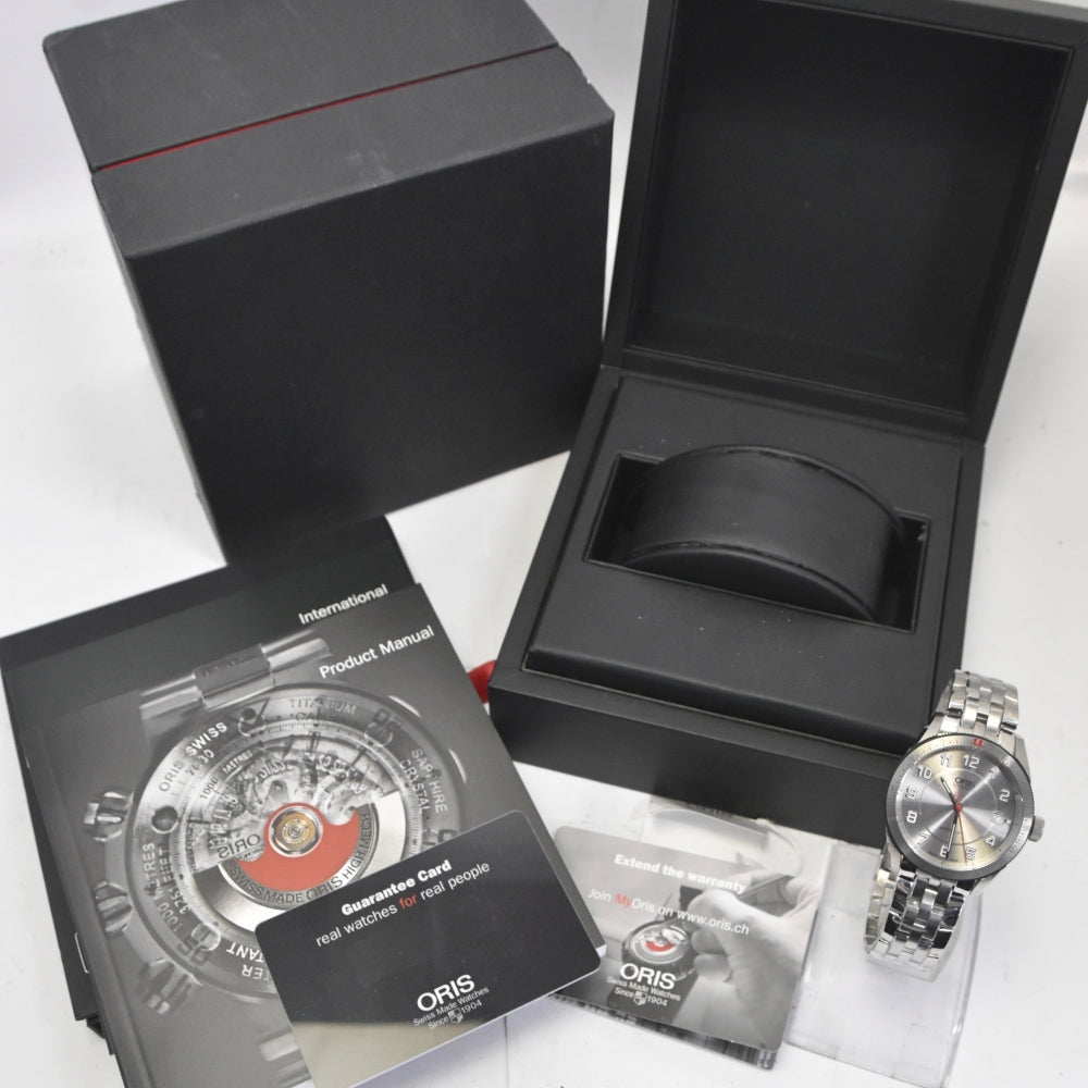 with paper ORIS Arts GT 733 7671 4461M see-through back Silver Dial Automatic Men's
 Watch L#140598