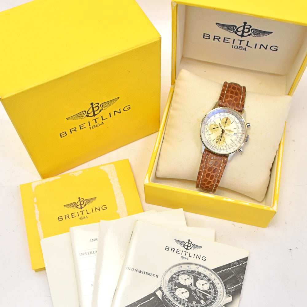 BREITLING Old Navi Timer D13022 Chronograph Date K18YG Bezel Silver / Gold Dial Automatic Men's
 Watch L#140601