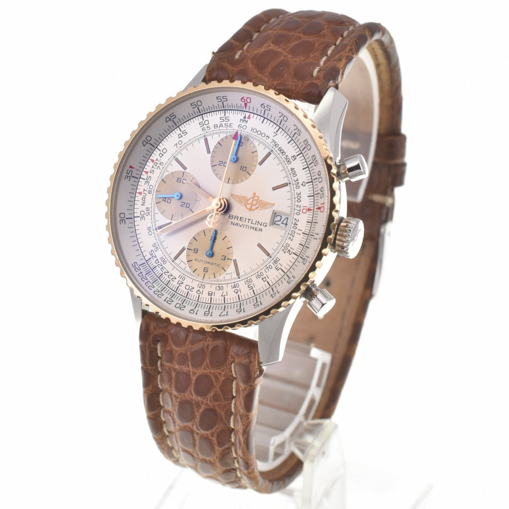 BREITLING Old Navi Timer D13022 Chronograph Date K18YG Bezel Silver / Gold Dial Automatic Men's
 Watch L#140601