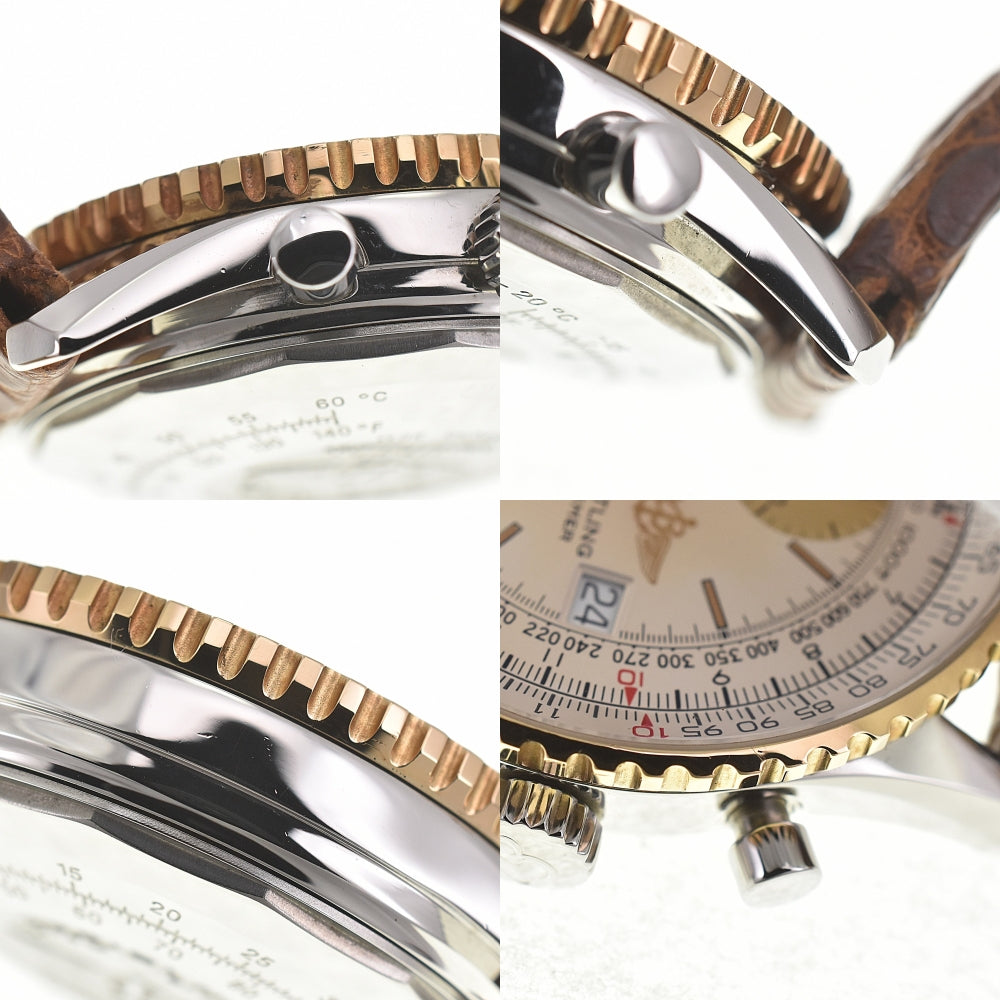 BREITLING Old Navi Timer D13022 Chronograph Date K18YG Bezel Silver / Gold Dial Automatic Men's
 Watch L#140601