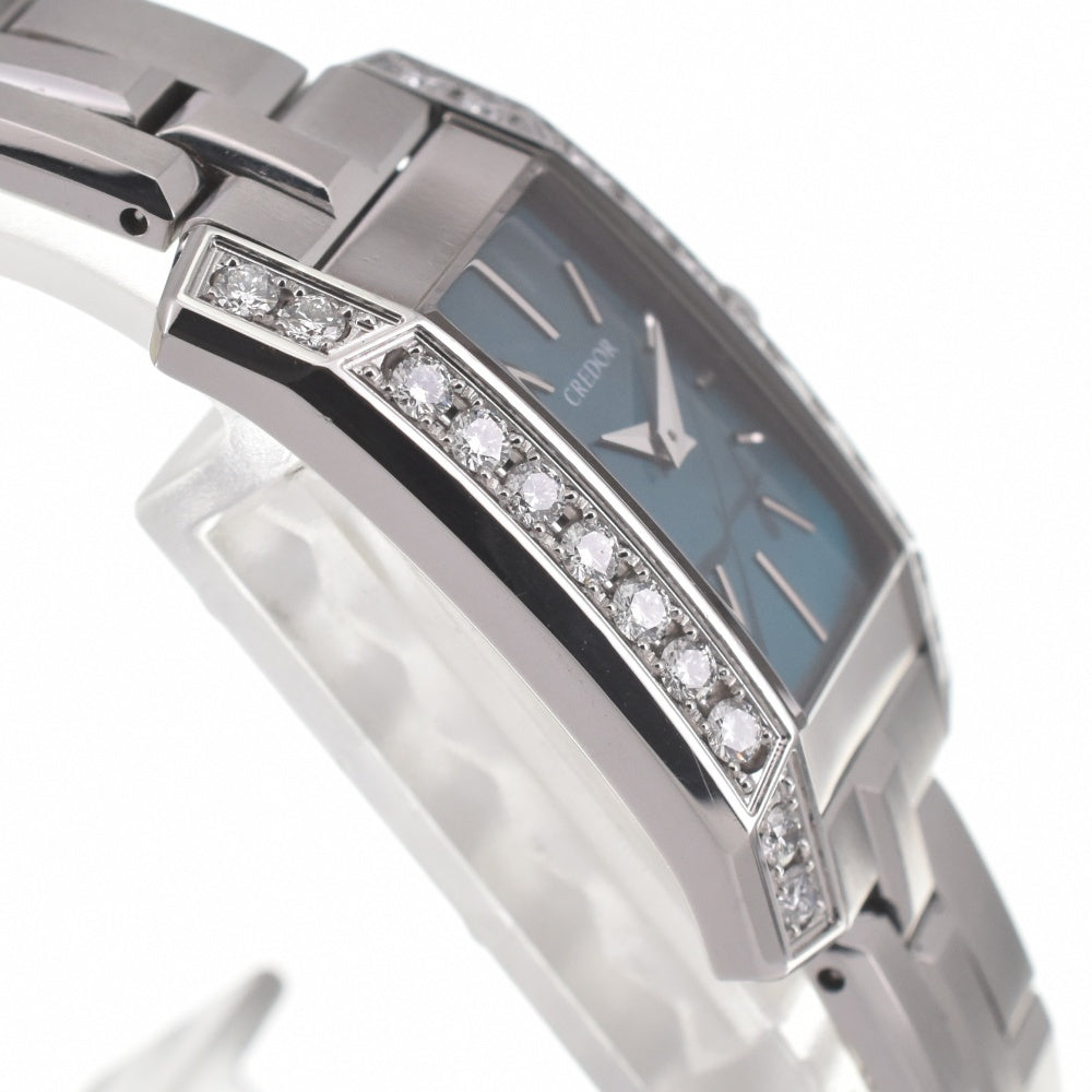 SEIKO CREDOR node GSWE935/5A70-0AY0 Stainless Steel / Diamond Emerald green Dial Quartz Ladies
 Watch L#140620