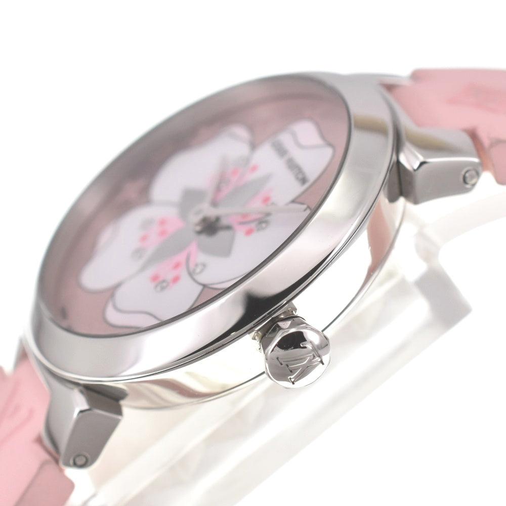 LOUIS VUITTON Tambour Slim Monogram Sakura Q12MG 8P diamond pink Dial Quartz Ladies
 Watch N#140623