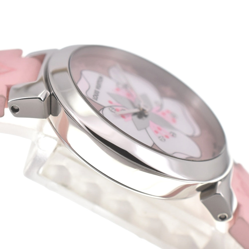 LOUIS VUITTON Tambour Slim Monogram Sakura Q12MG 8P diamond pink Dial Quartz Ladies
 Watch N#140623