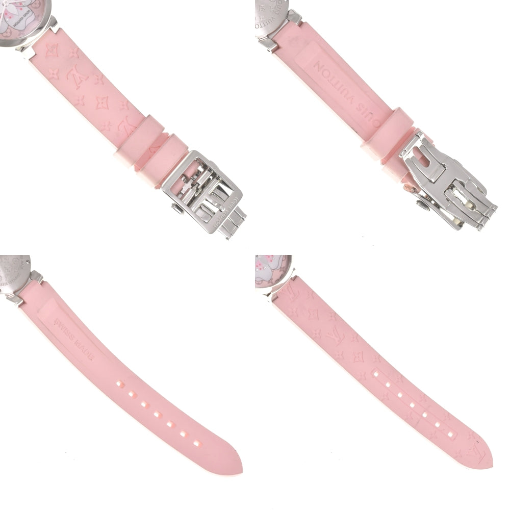 LOUIS VUITTON Tambour Slim Monogram Sakura Q12MG 8P diamond pink Dial Quartz Ladies
 Watch N#140623