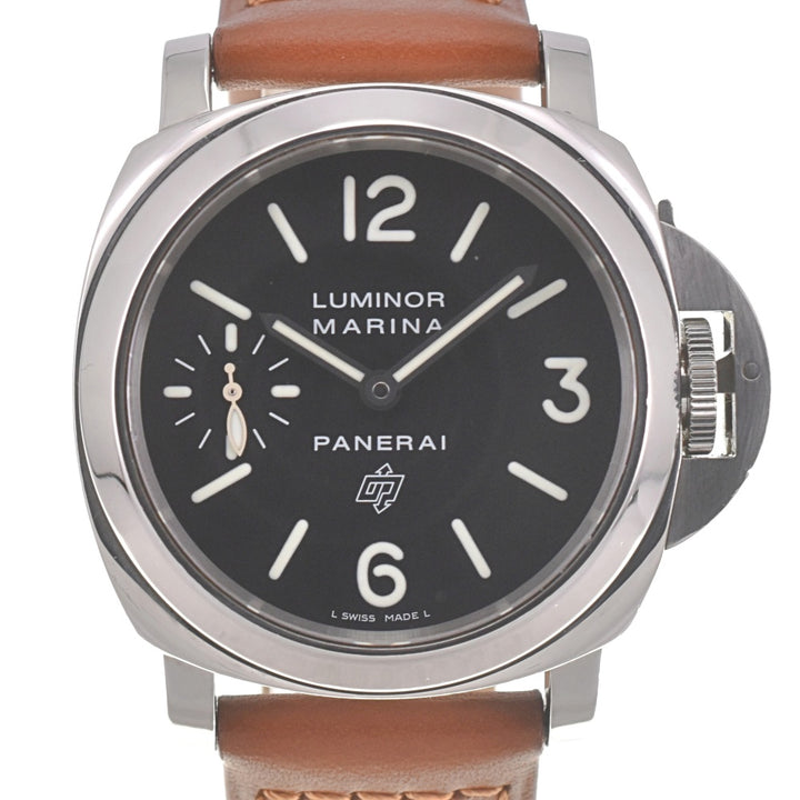 PANERAI Luminor Marina logo PAM00005 black Dial Hand Winding Men's
 Watch L#140638