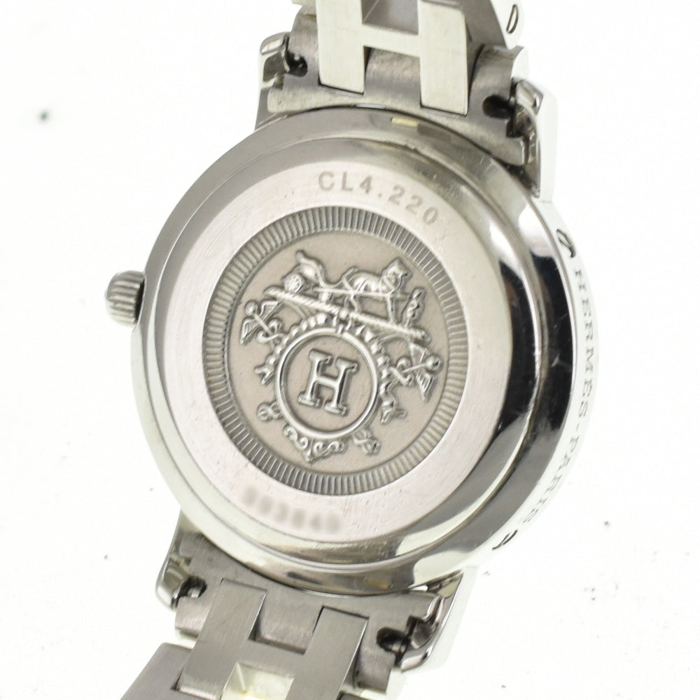 HERMES Clipper CL4.220 Stainless Steel/Gold Plated D Buckle white Dial Quartz Ladies
 Watch E#140662