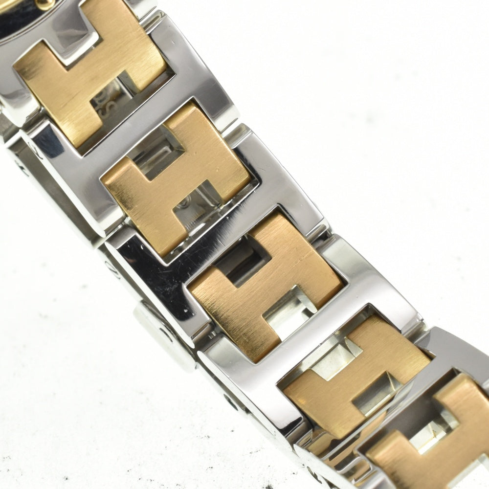 HERMES Clipper CL4.220 Stainless Steel/Gold Plated D Buckle white Dial Quartz Ladies
 Watch E#140662