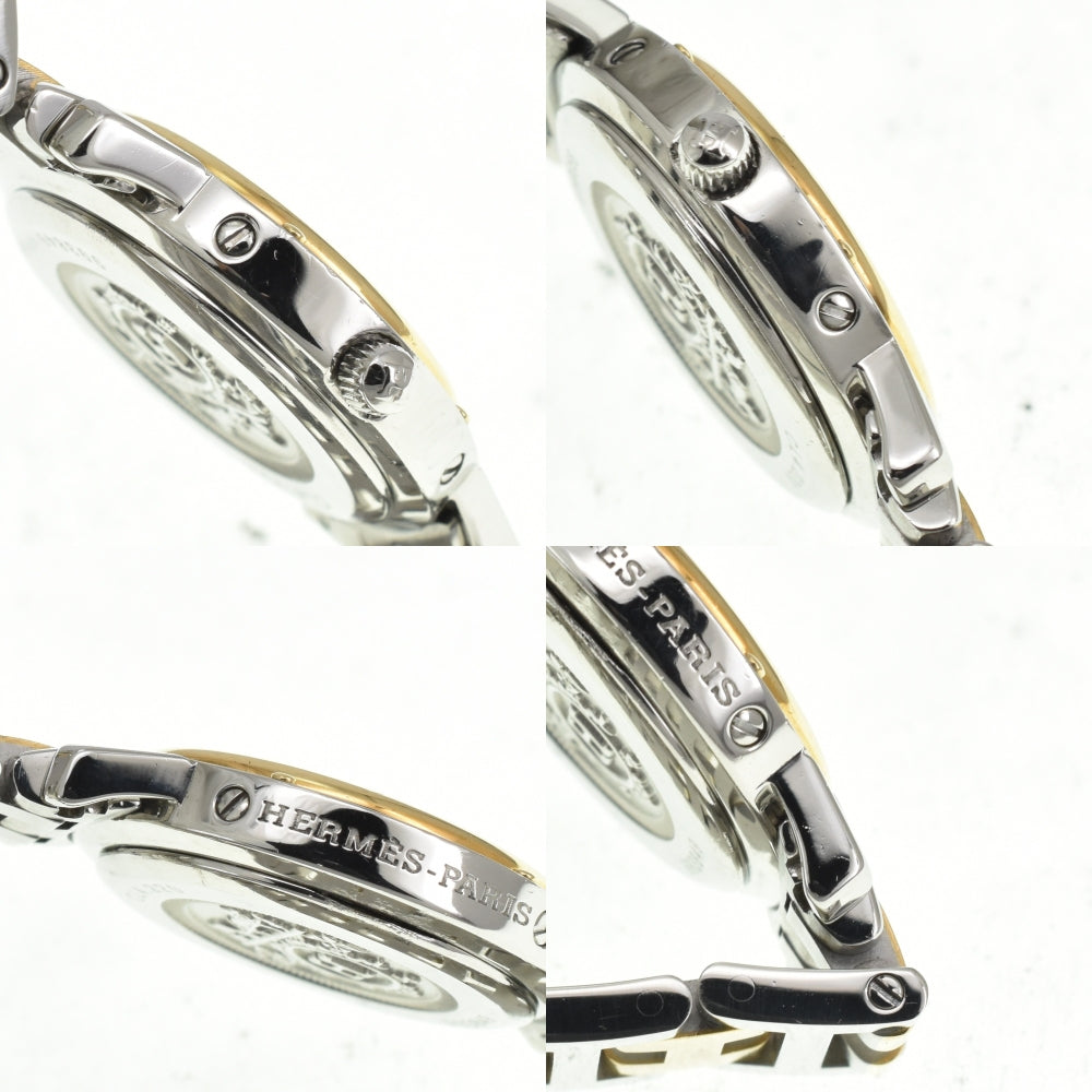 HERMES Clipper CL4.220 Stainless Steel/Gold Plated D Buckle white Dial Quartz Ladies
 Watch E#140662