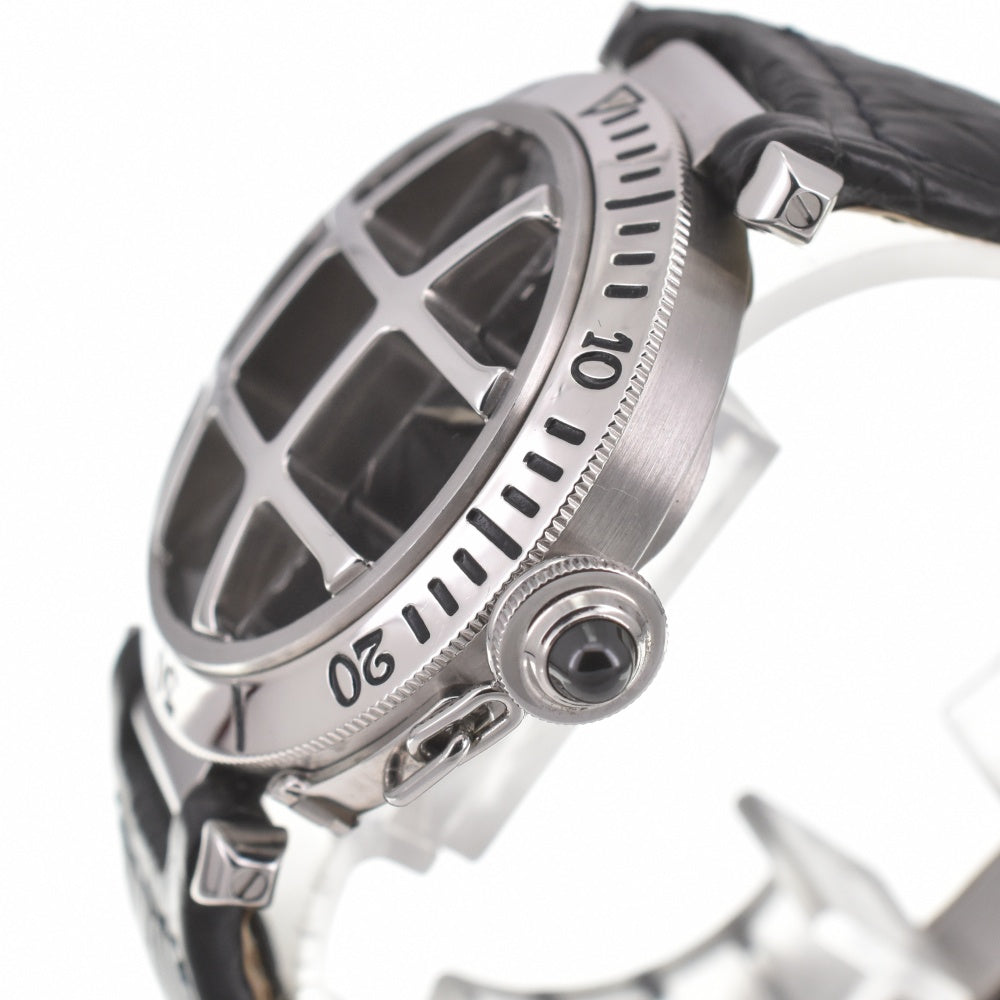 with paper CARTIER Pasha 38 N950 Convex Grid W3106255 Platinum Bezel gray Dial Automatic Men's
 Watch L#140672