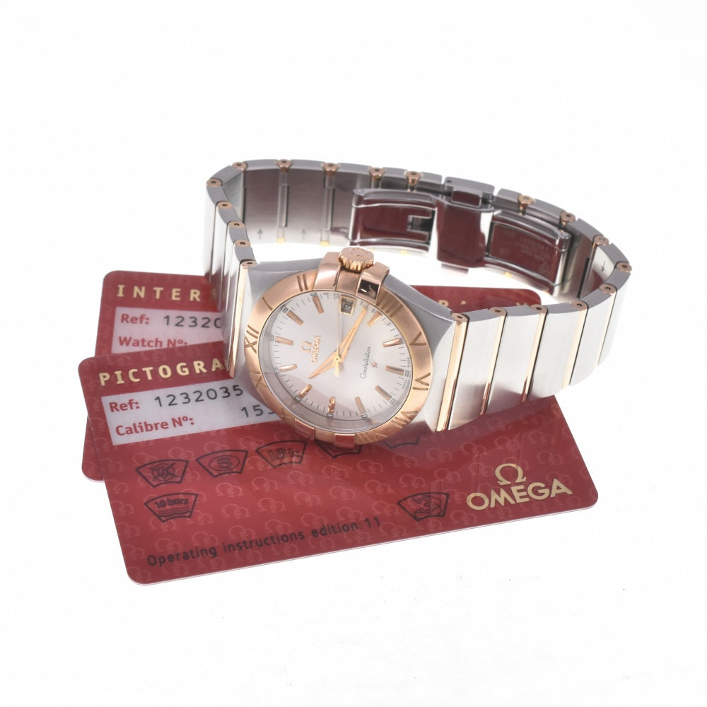 with paper OMEGA Constellation 123.20.35.60.02.00﻿1 Stainless Steel/K18RG Silver Dial Quartz Men's
 Watch O#140673