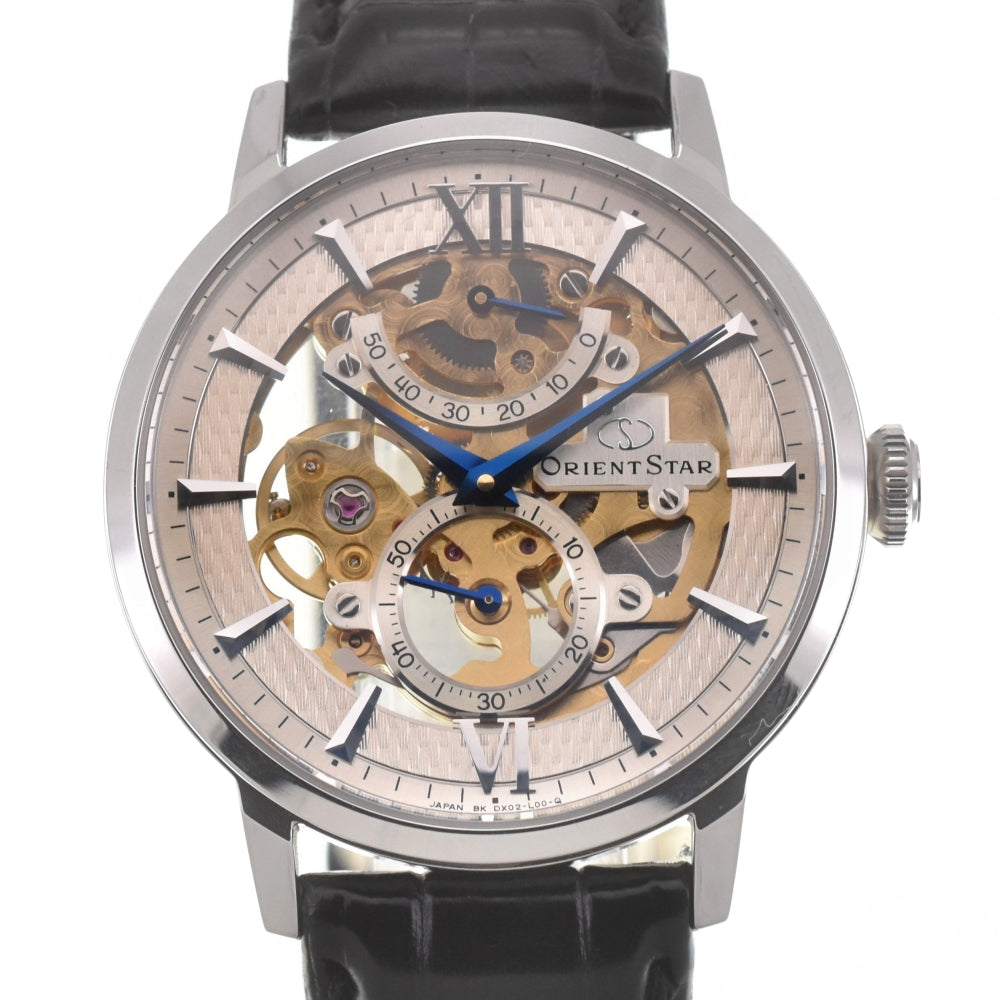 with paper ORIENT STAR Classic skeleton WZ0041DX Power reserve Small second skeleton Dial Hand Winding Men's
 Watch M#140677