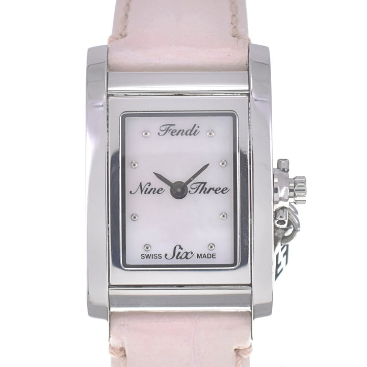FENDI 7100L With rotating face charm White shell Dial Quartz Ladies
 Watch O#140689