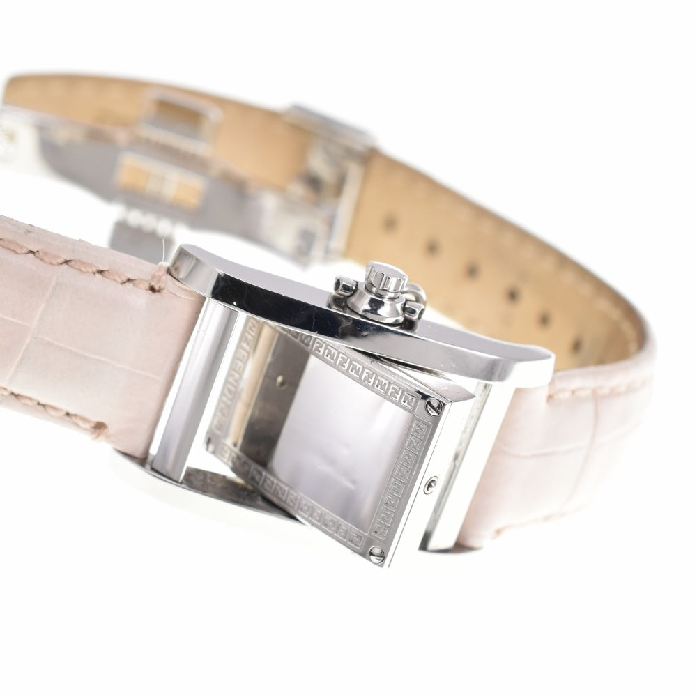 FENDI 7100L With rotating face charm White shell Dial Quartz Ladies
 Watch O#140689