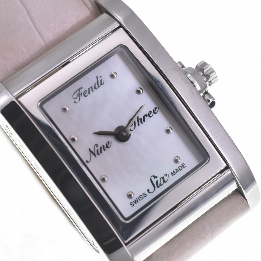 FENDI 7100L With rotating face charm White shell Dial Quartz Ladies
 Watch O#140689