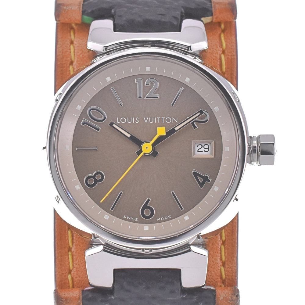 LOUIS VUITTON Tambour Q1212 Date Brown Dial Quartz Ladies
 Watch O#140691