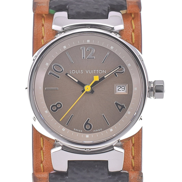 LOUIS VUITTON Tambour Q1212 Date Brown Dial Quartz Ladies
 Watch O#140691