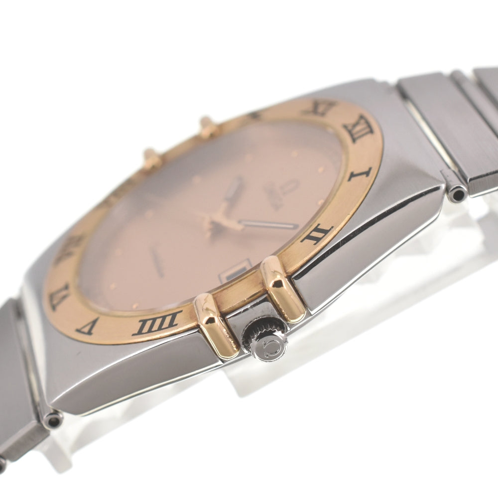 OMEGA Constellation YG Flat Bezel gold Dial Quartz Men's
 Watch M#140702