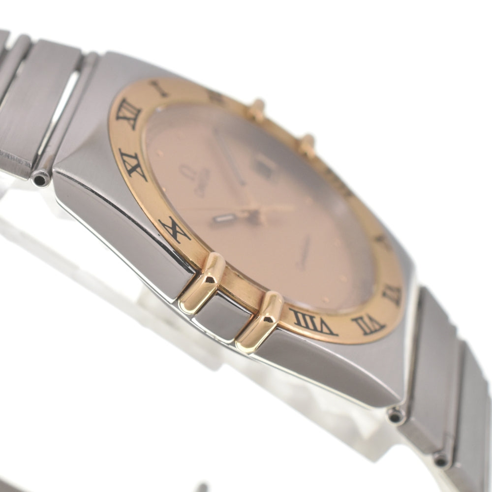 OMEGA Constellation YG Flat Bezel gold Dial Quartz Men's
 Watch M#140702