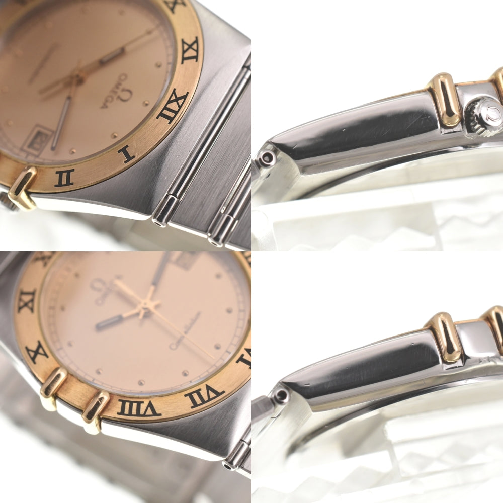 OMEGA Constellation YG Flat Bezel gold Dial Quartz Men's
 Watch M#140702