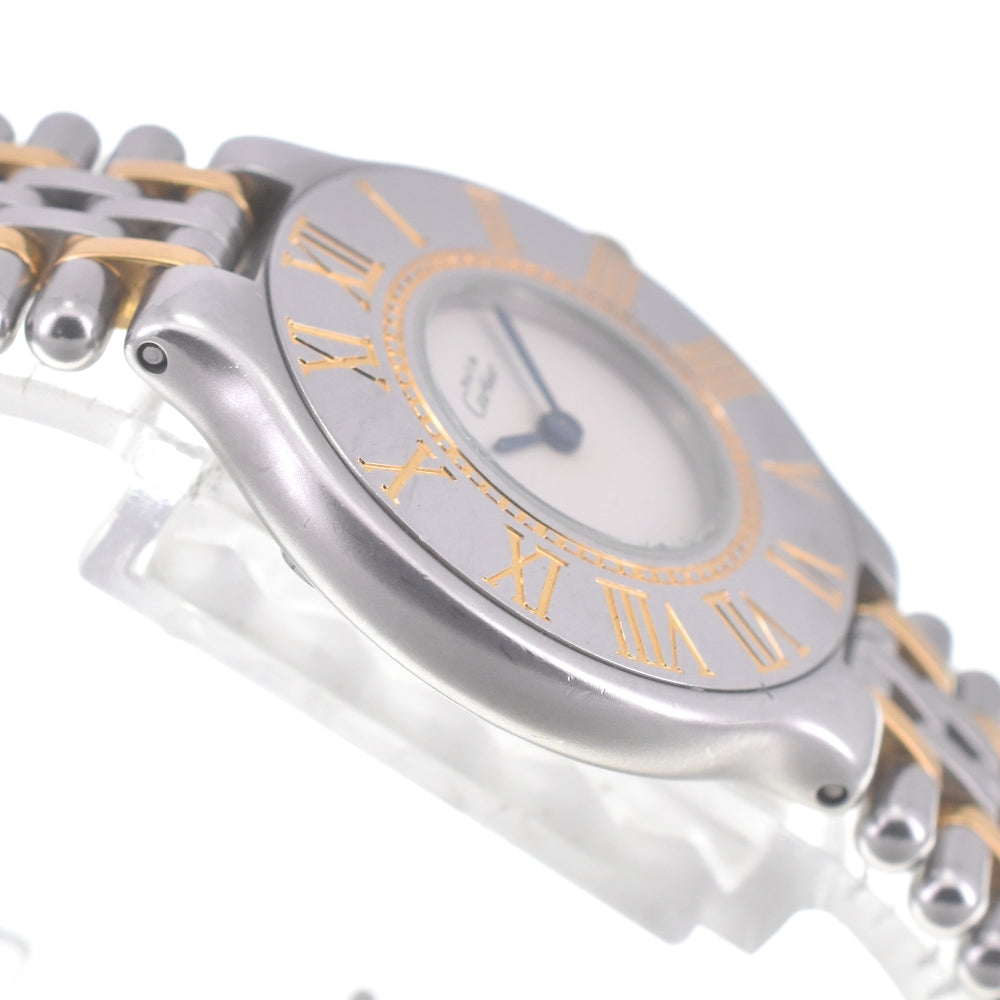 CARTIER Must21 SM Stainless Steel/Gold Plated Silver Dial Quartz Ladies
 Watch O#140704