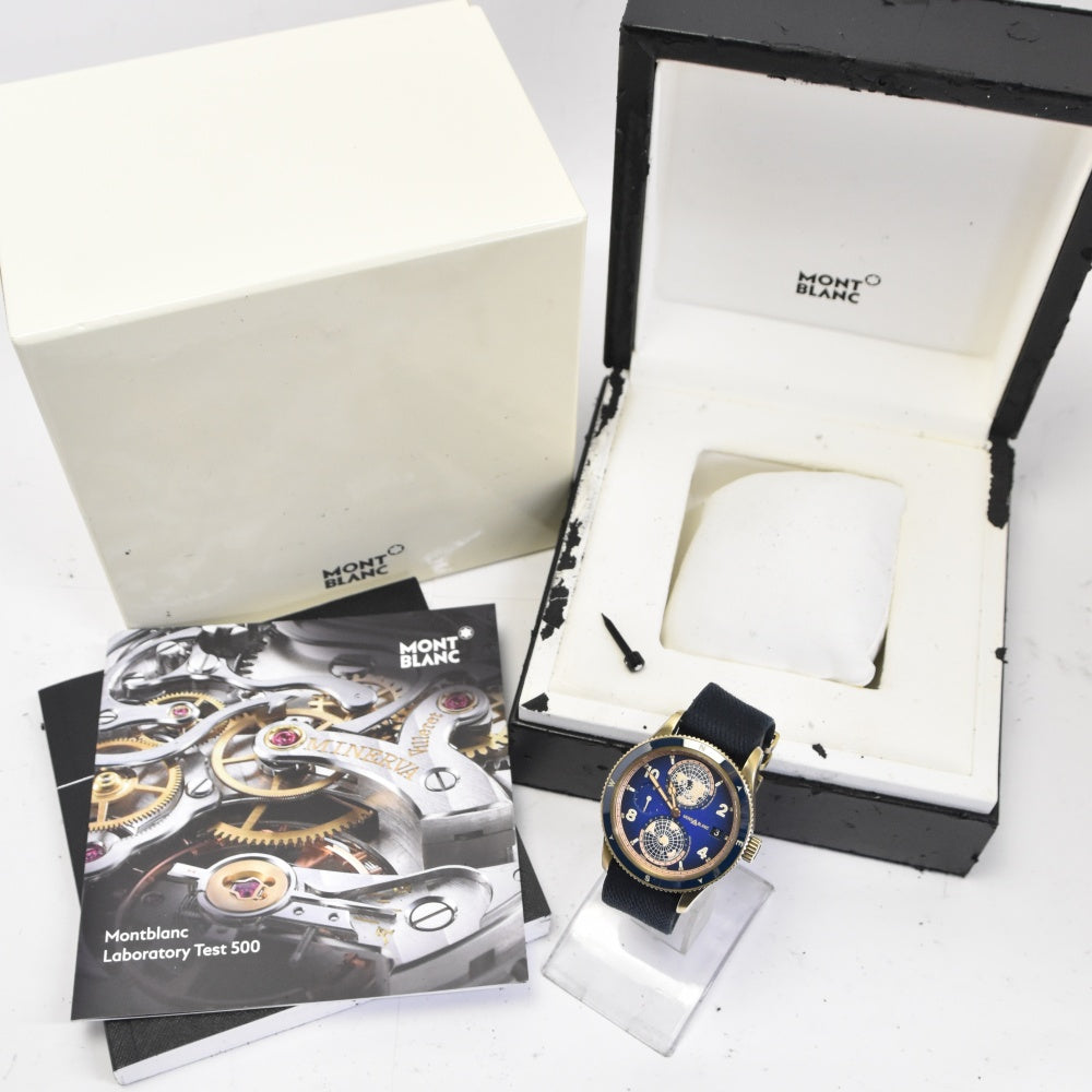 with paper MONTBLANC 1858 Geosphere 126361 Messner Limited Edition - 262 pieces blue Dial Automatic Men's
 Watch M#140746