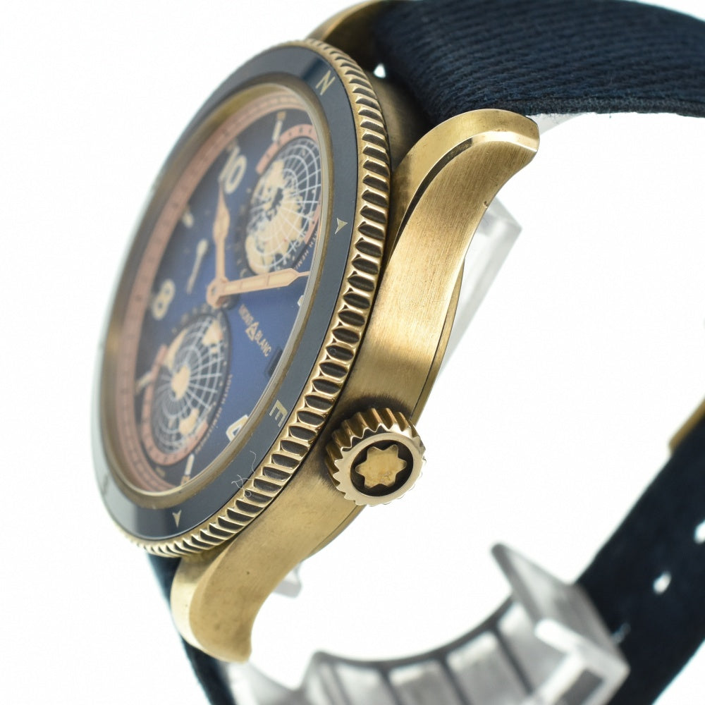 with paper MONTBLANC 1858 Geosphere 126361 Messner Limited Edition - 262 pieces blue Dial Automatic Men's
 Watch M#140746