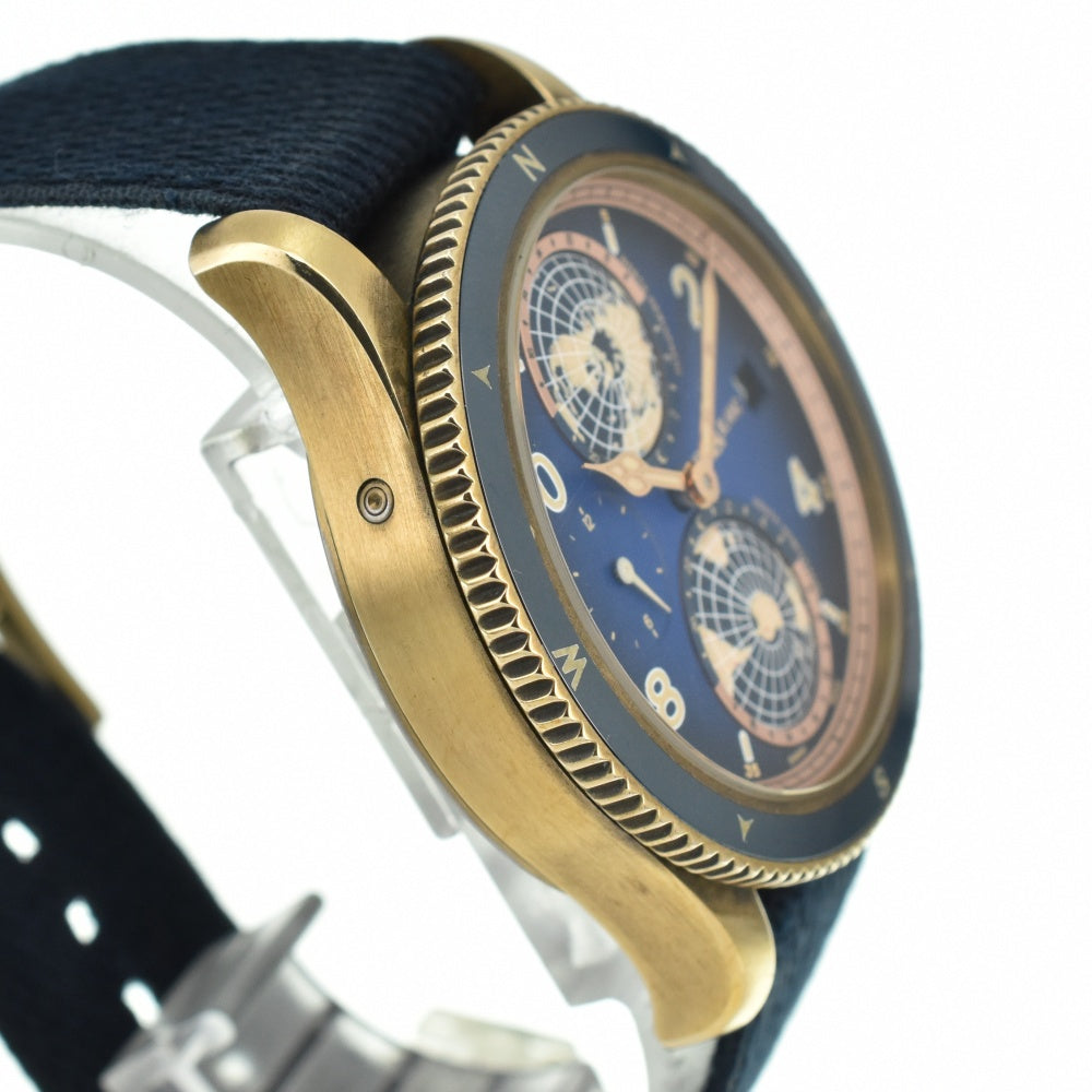 with paper MONTBLANC 1858 Geosphere 126361 Messner Limited Edition - 262 pieces blue Dial Automatic Men's
 Watch M#140746