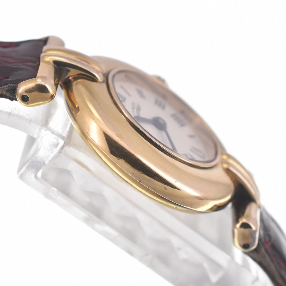 with paper CARTIER Must Colisee SM Vermeil 590002 SV925 (Gold Plated) / Leather Ivory Dial Quartz Ladies
 Watch N#140754