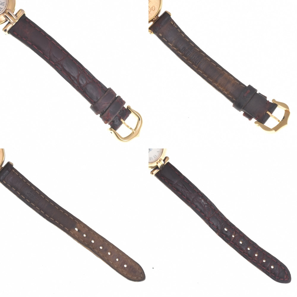 with paper CARTIER Must Colisee SM Vermeil 590002 SV925 (Gold Plated) / Leather Ivory Dial Quartz Ladies
 Watch N#140754