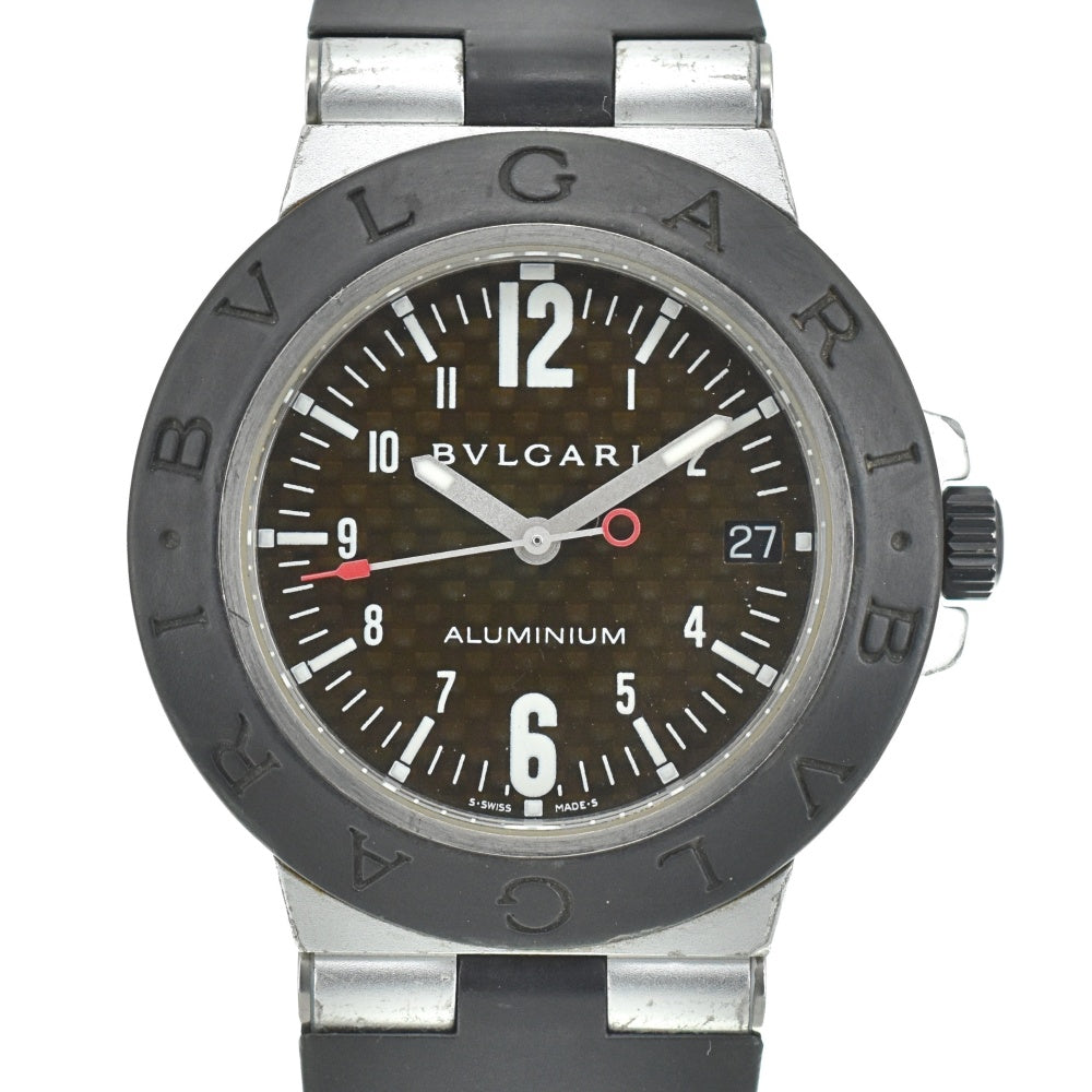 BVLGARI aluminum AL38TA Aluminum / rubber Black carbon Dial Automatic Men's
 Watch N#140770