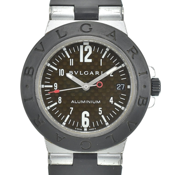 BVLGARI aluminum AL38TA Aluminum / rubber Black carbon Dial Automatic Men's
 Watch N#140770