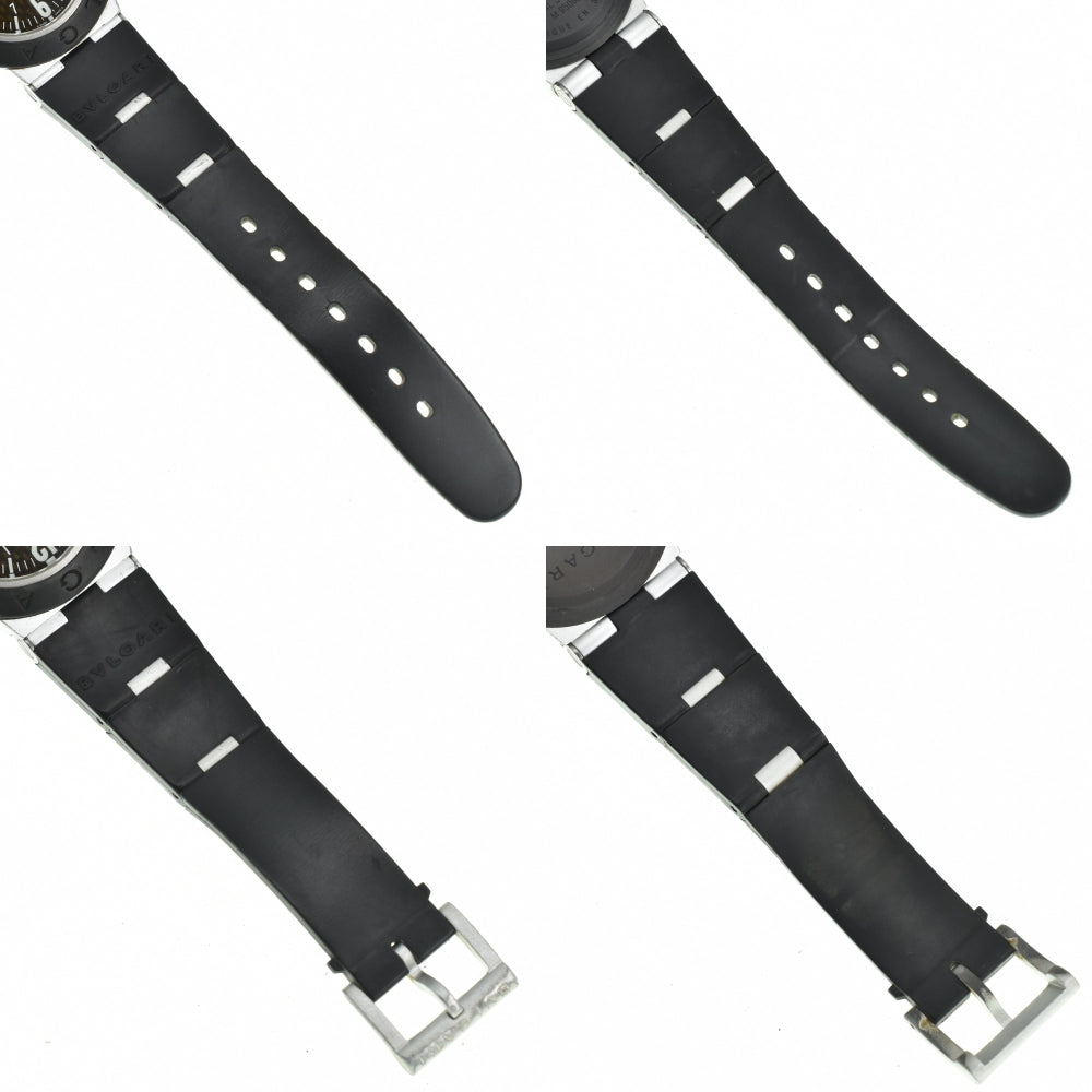 BVLGARI aluminum AL38TA Aluminum / rubber Black carbon Dial Automatic Men's
 Watch N#140770