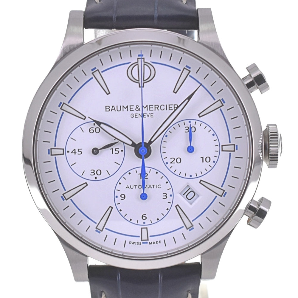 with paper Baume & Mercier Kay Platn M0A10437 Anniversary Model Chronograph Date white Dial Automatic Men's
 Watch O#140777