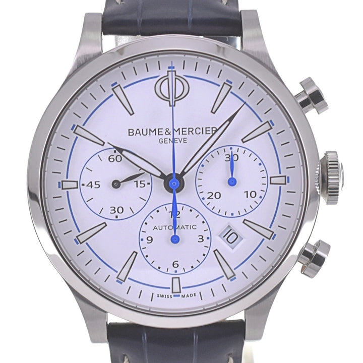 with paper Baume & Mercier Kay Platn M0A10437 Anniversary Model Chronograph Date white Dial Automatic Men's
 Watch O#140777