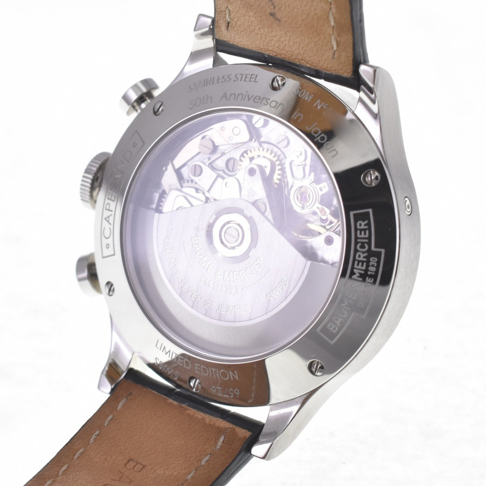 with paper Baume & Mercier Kay Platn M0A10437 Anniversary Model Chronograph Date white Dial Automatic Men's
 Watch O#140777