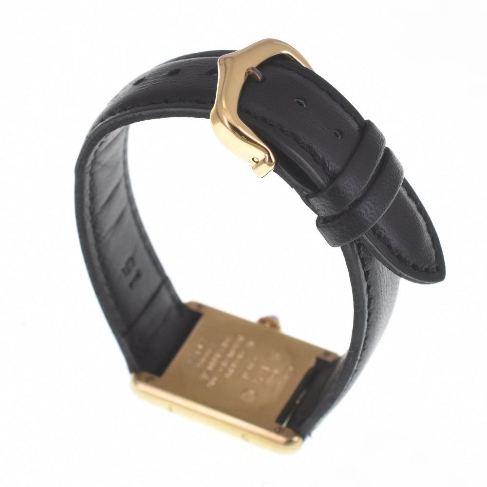 CARTIER Must Tank SM Vermeil 366001 SV925 (Gold Plated) / Leather Bordeaux Dial Quartz Ladies
 Watch N#140816