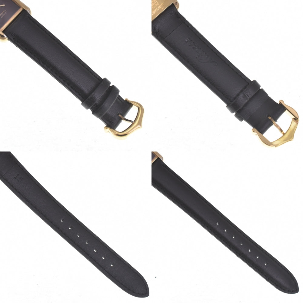 CARTIER Must Tank SM Vermeil 366001 SV925 (Gold Plated) / Leather Bordeaux Dial Quartz Ladies
 Watch N#140816