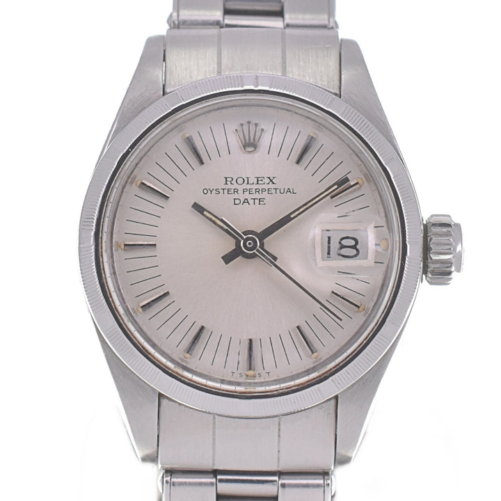 ROLEX Oyster Perpetual Date 6919 vintage Cal.2030 Silver Dial Automatic Ladies
 Watch O#140821